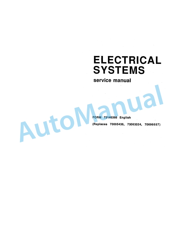 New Holland Electrical System Service Manual 73146366