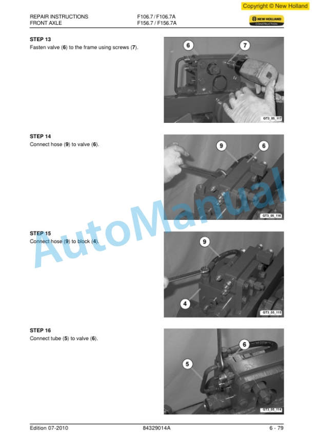 New Holland F106.7, F106.7A, F156.7, F156.7A Tier III Grader Service Manual 84329014A-4
