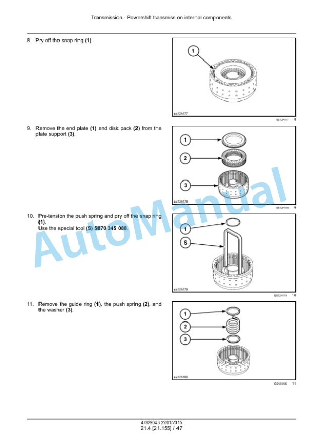Alternative view of New Holland F106.8, F106.8A, F156.8, F156.8A Motor Grader Service Manual 47829043