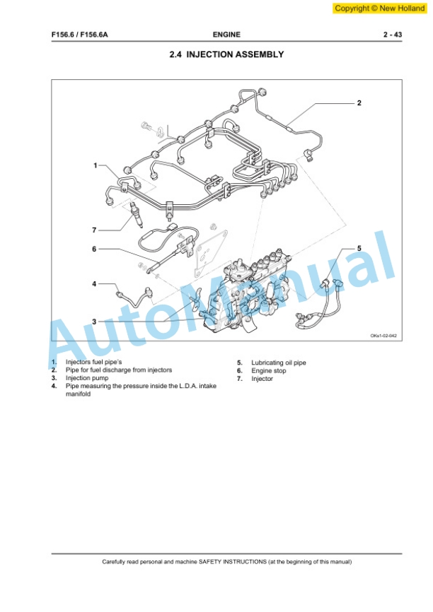 New Holland F156.6, F156.6A Grader Workshop Manual 60413572EN-2