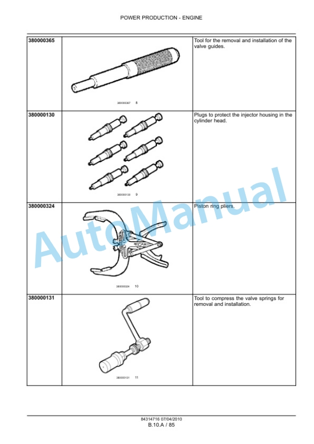 New Holland F2CE9684, F3AE9684 Tier 3 Cursor Engine Service Manual 84314716-2
