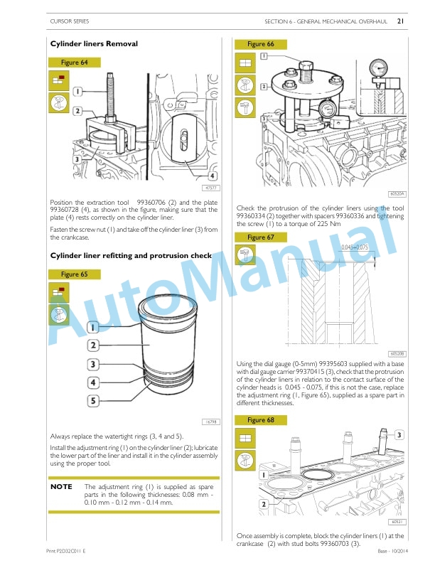 New Holland F3HFE613 Cursor Series Tier 4B - Stage IV Engine Repair Manual P2D32C011E-4