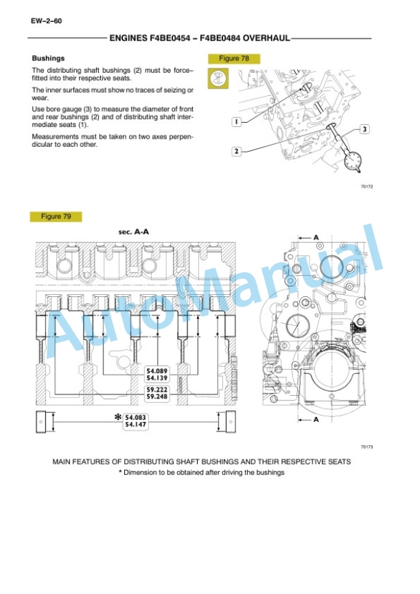 New Holland F4BE0454B, F4BE0484D, F4BE0484E, F4BE0684B, F4BE0684M Engine Repair Manual 60413582-3