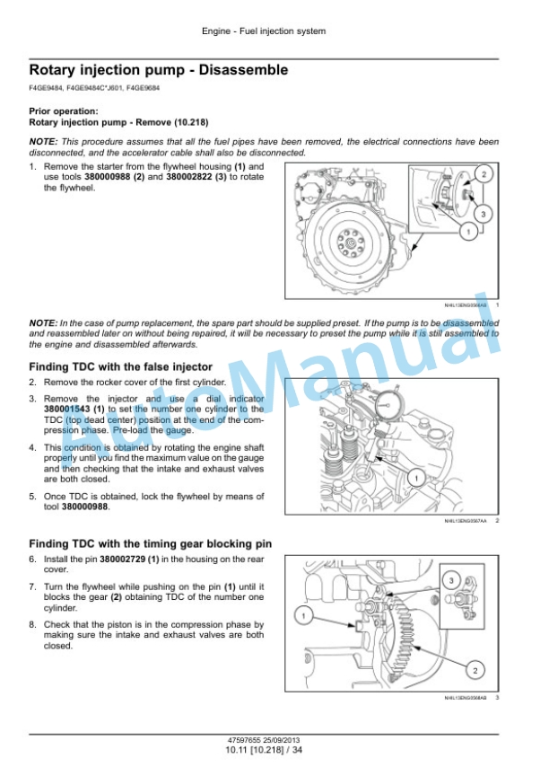 New Holland F4CE9484 - F4HE9687 NEF Tier 3 Engine Service Manual 47597655-4