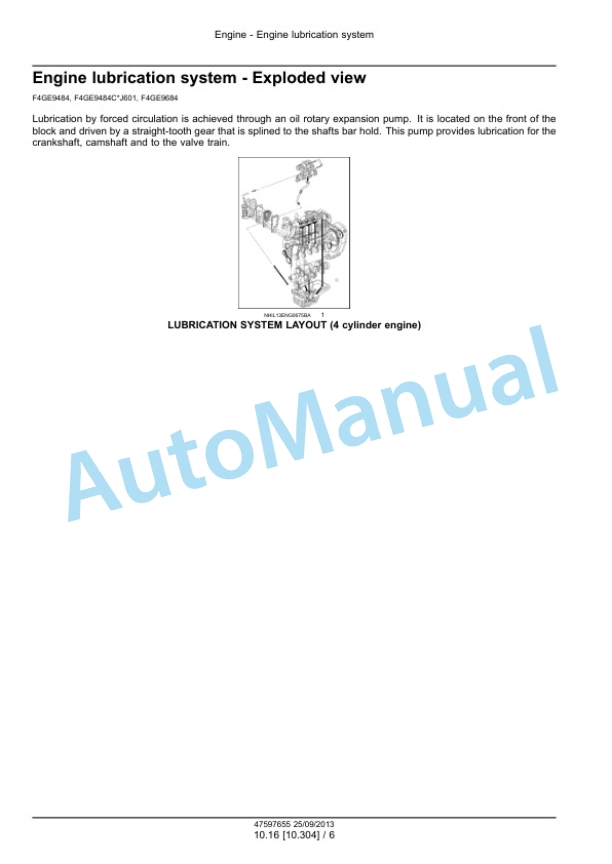 New Holland F4CE9484 - F4HE9687 NEF Tier 3 Engine Service Manual 47597655-5