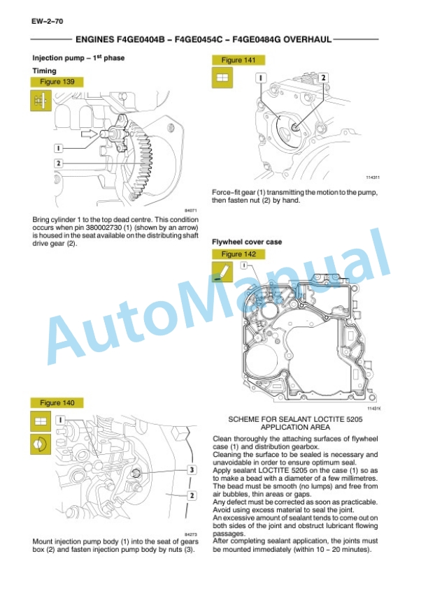 New Holland F4GE0404B, F4GE0454C, F4GE0484G Engine Repair Manual 60413694-5