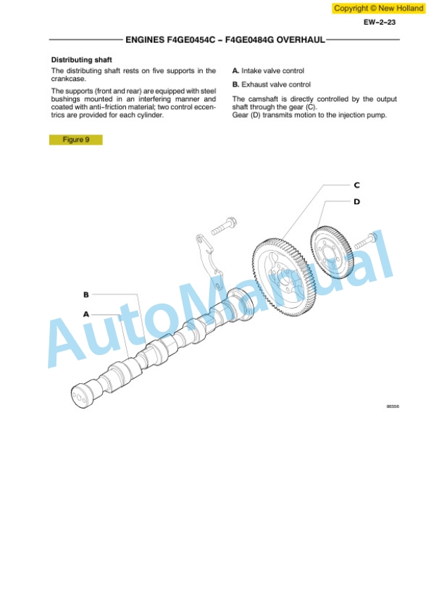 New Holland F4GE0454C, F4GE0484G Engine Repair Manual 60413612-3