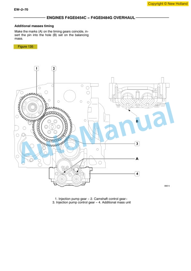 New Holland F4GE0454C, F4GE0484G Engine Repair Manual 60413612-5