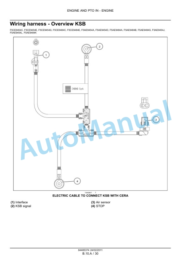 New Holland F5AE5484A, F5AE9454A, F5AE9454D, F5AE9454J, F5AE9454L, F5AE9484A, F5AE9484B, F5AE9484G, F5AE9484K, F5CE5454B Service Manual 84465374-2
