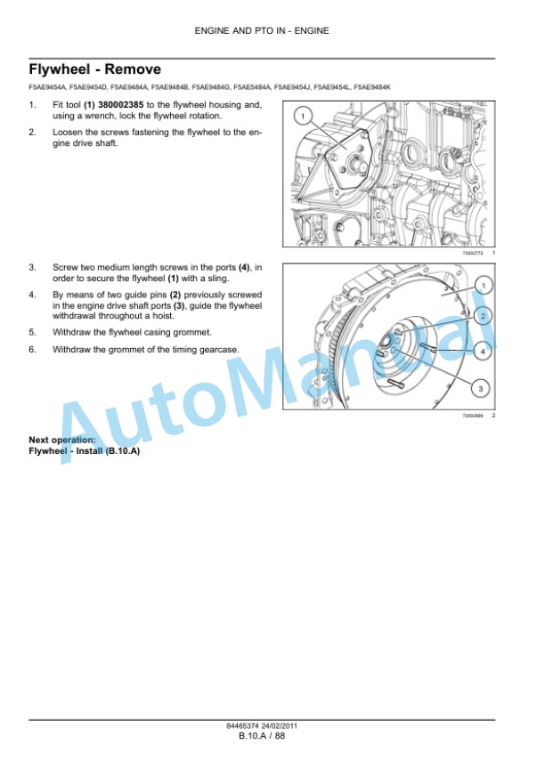 New Holland F5AE5484A, F5AE9454A, F5AE9454D, F5AE9454J, F5AE9454L, F5AE9484A, F5AE9484B, F5AE9484G, F5AE9484K, F5CE5454B Service Manual 84465374-3