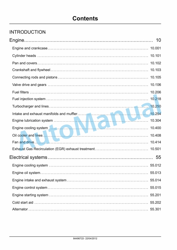 New Holland F5DFL413AA001, F5HFL413CA001 Service Manual 84496722
