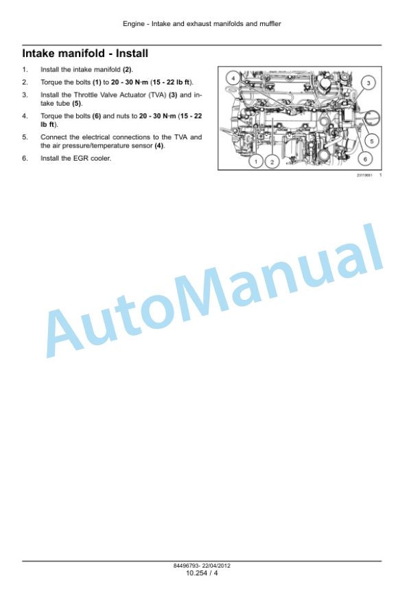 New Holland F5DFL413AA001, F5HFL413CA001 Service Manual 84496793-4