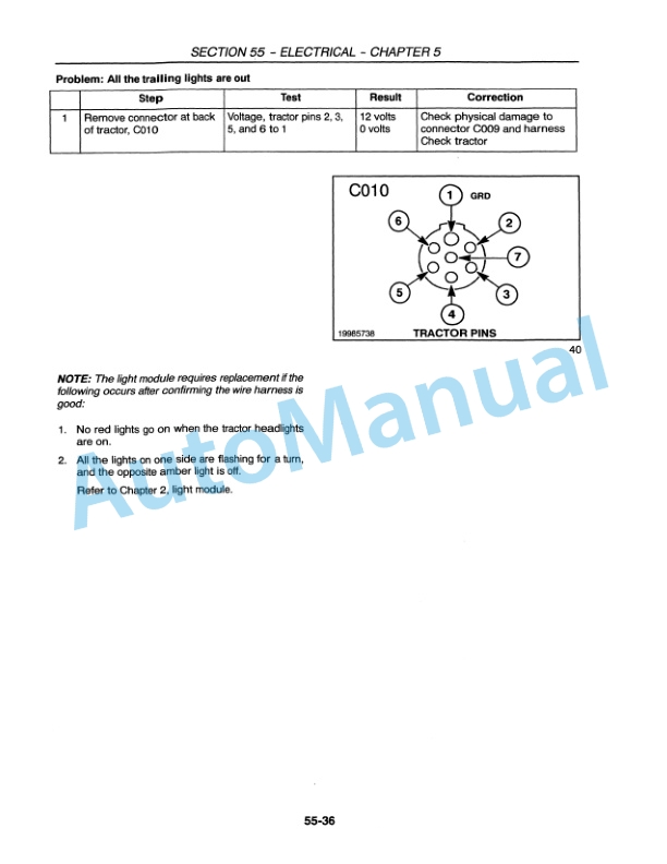 New Holland FP230, FP240 Forage Harvester Repair Manual 86900644-4