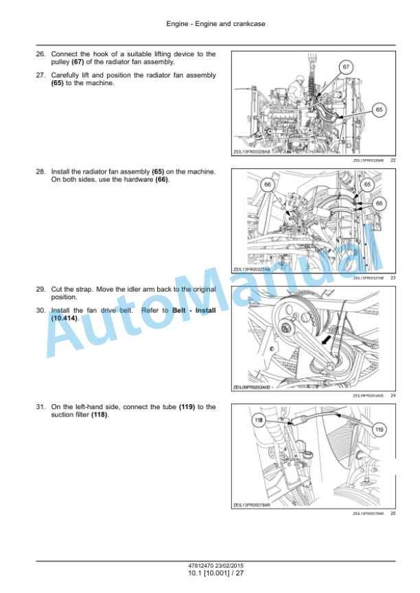 Alternative view of New Holland FR450, FR500, FR600, FR700, FR850 Forage Harvester Service Manual 47849552