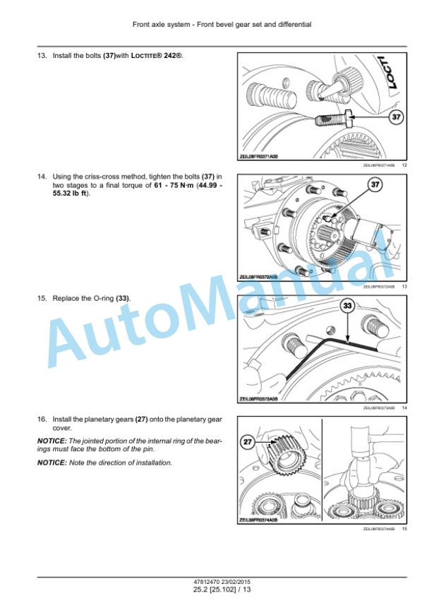 Alternative view of New Holland FR450, FR500, FR600, FR700, FR850 Forage Harvester Service Manual 47849553