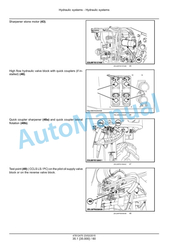 Alternative view of New Holland FR450, FR500, FR600, FR700, FR850 Forage Harvester Service Manual 47849554