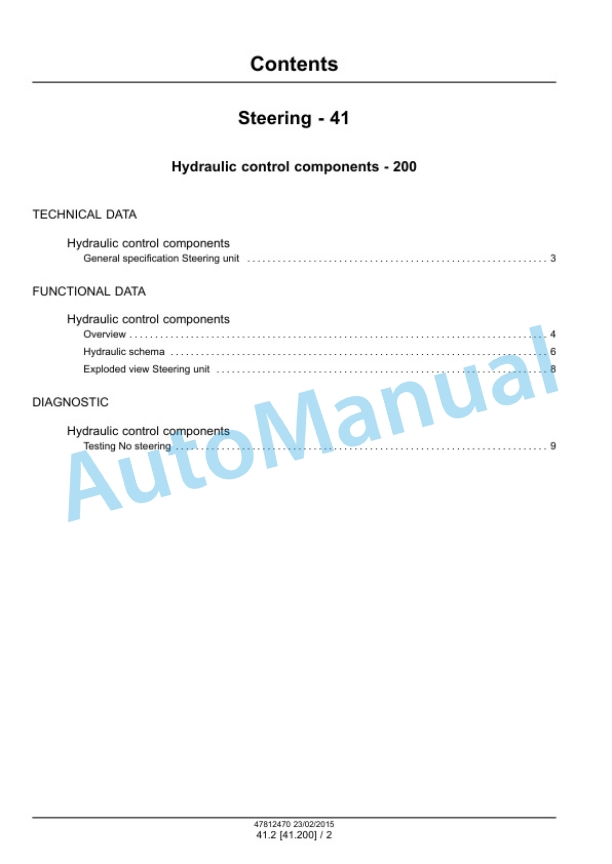 Alternative view of New Holland FR450, FR500, FR600, FR700, FR850 Forage Harvester Service Manual 47849555