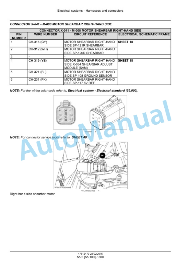 New Holland FR450, FR500, FR600, FR700, FR850 Forage Harvester Service Manual 47849557-2