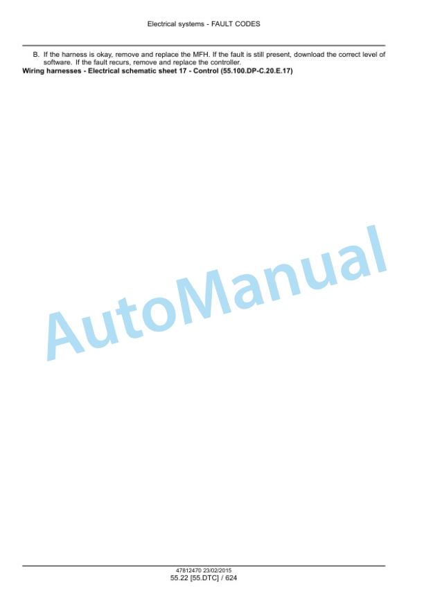 New Holland FR450, FR500, FR600, FR700, FR850 Forage Harvester Service Manual 47849561-5