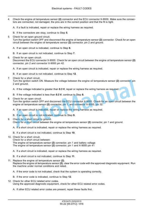 New Holland FR450, FR500, FR600, FR700, FR850 Forage Harvester Service Manual 47849562-4