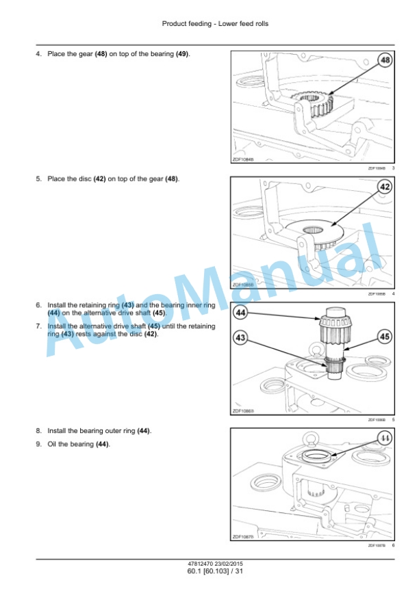 Alternative view of New Holland FR450, FR500, FR600, FR700, FR850 Forage Harvester Service Manual 47849564
