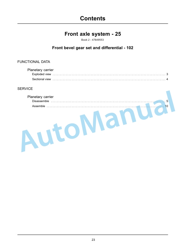 New Holland FR450, FR500, FR600, FR700, FR850 Forage Harvester Service Manual 47849565-2