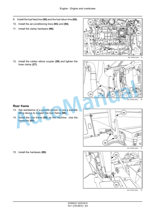 Alternative view of New Holland FR480, FR550, FR650, FR780 Tier 4B Final, FR850 Tier 2 Forage Harvester Service Manual 47985288