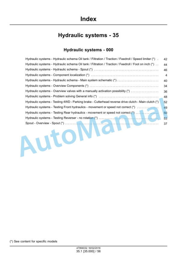 Alternative view of New Holland FR480, FR550, FR650, FR780 Tier 4B Final, FR850 Tier 2 Forage Harvester Service Manual 47985290
