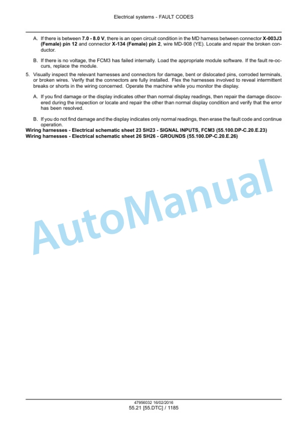 New Holland FR480, FR550, FR650, FR780 Tier 4B Final, FR850 Tier 2 Forage Harvester Service Manual 47985298-3