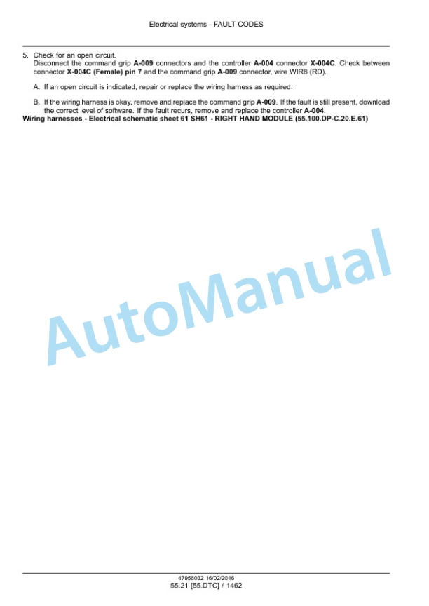 New Holland FR480, FR550, FR650, FR780 Tier 4B Final, FR850 Tier 2 Forage Harvester Service Manual 47985299-2
