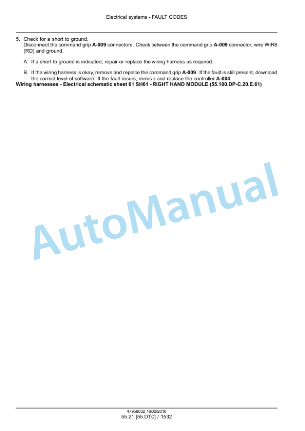 New Holland FR480, FR550, FR650, FR780 Tier 4B Final, FR850 Tier 2 Forage Harvester Service Manual 47985299-3