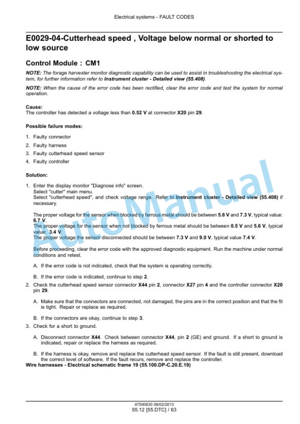 New Holland FR9040, FR9050, FR9060, FR9080, FR9090 Forage Harvester Service Manual 47500838-2