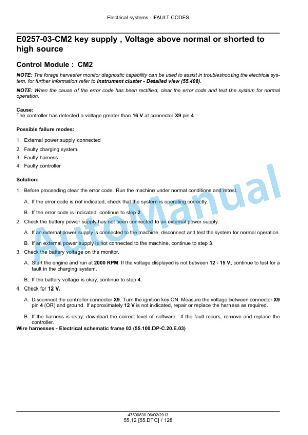 New Holland FR9040, FR9050, FR9060, FR9080, FR9090 Forage Harvester Service Manual 47500838-3