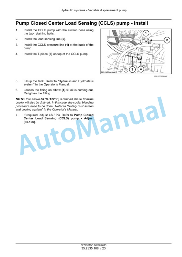 Alternative view of New Holland FR9040, FR9050, FR9060, FR9080, FR9090 Forage Harvester Service Manual 87725913D