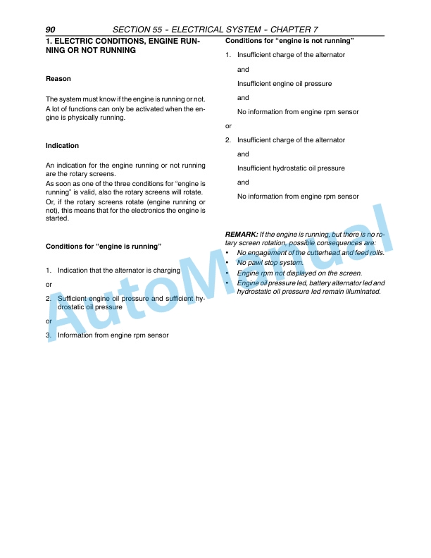 New Holland FX25, FX45, FX28, FX38, FX48, FX58 Forage Harvester Repair Manual 87051244-4