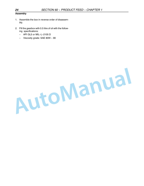 New Holland FX25, FX45, FX28, FX38, FX48, FX58 Forage Harvester Repair Manual 87051245-2