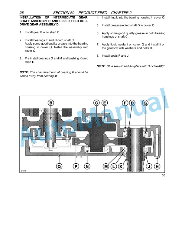 New Holland FX25, FX45, FX28, FX38, FX48, FX58 Forage Harvester Repair Manual 87051245-3