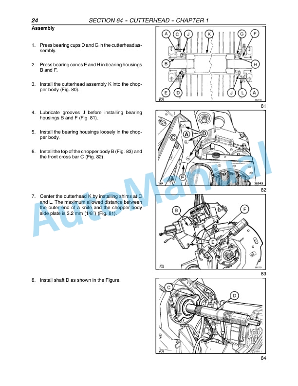 New Holland FX25, FX45, FX28, FX38, FX48, FX58 Forage Harvester Repair Manual 87051245-5