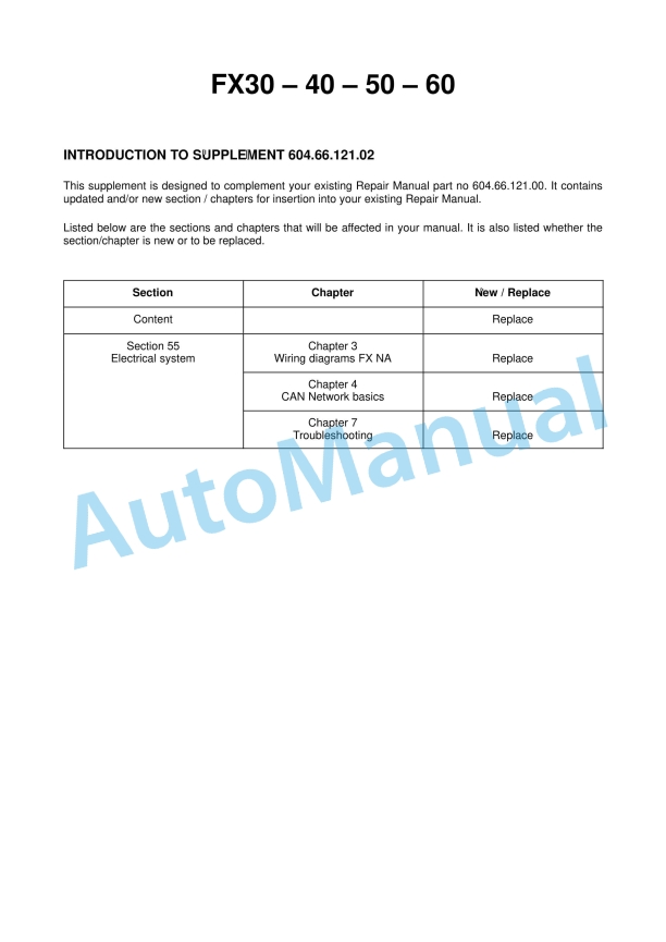 New Holland FX30, FX40, FX50, FX60 Forage Harvester Repair Manual 6046612102