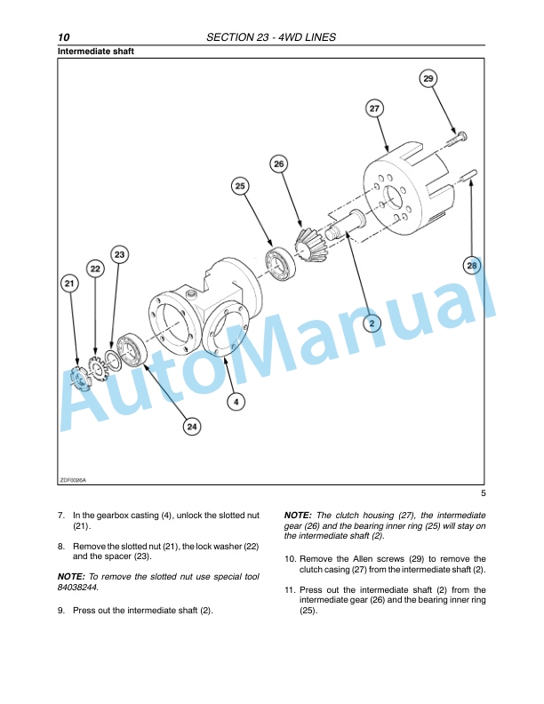 New Holland FX30, FX40, FX50, FX60 Forage Harvester Repair Manual 87342123-4