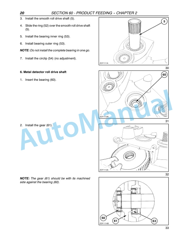 New Holland FX30, FX40, FX50, FX60 Forage Harvester Repair Manual 87342126-3