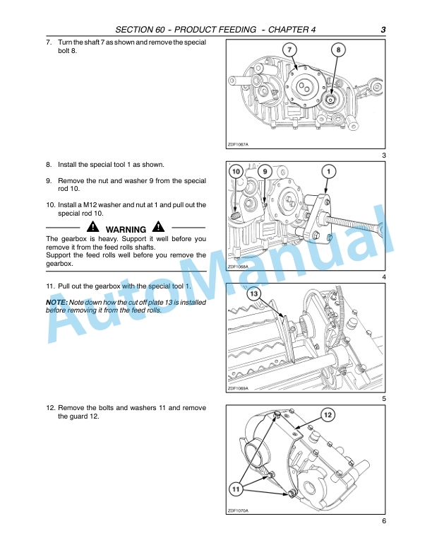 New Holland FX30, FX40, FX50, FX60 Forage Harvester Repair Manual 87342126-4