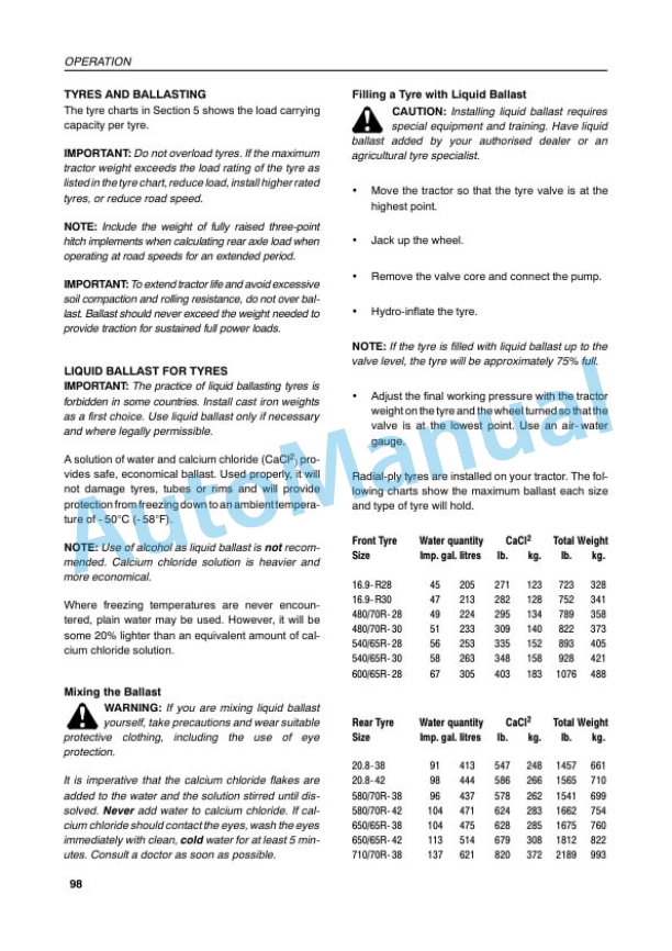 New Holland G170, G190, G210, G240 Operation and Maintenance Manual 6036433100-4