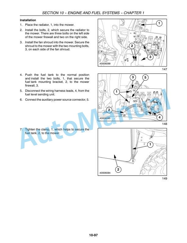 Alternative view of New Holland G6030, G6035 Service Manual 84203605