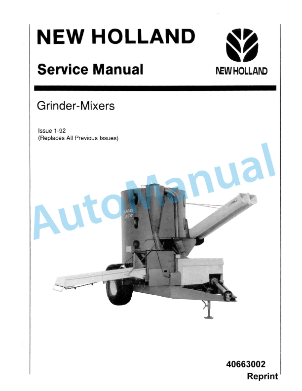 New Holland Grinder-Mixer Service Manual 40663002