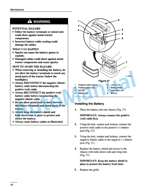 New Holland GT20 Garden Tractor Operation and Maintenance Manual 86579096-5