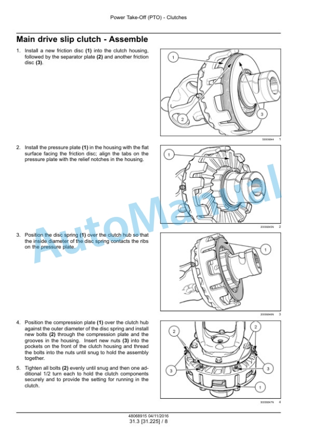 New Holland H7220, H7320 Discbine Mower Conditioner Service Manual 48068915-2