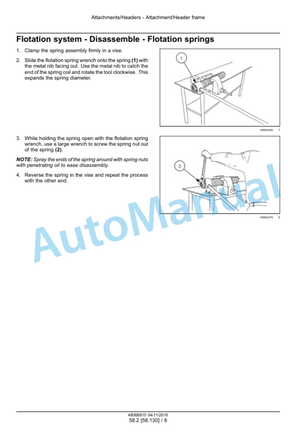 New Holland H7220, H7320 Discbine Mower Conditioner Service Manual 48068915-4