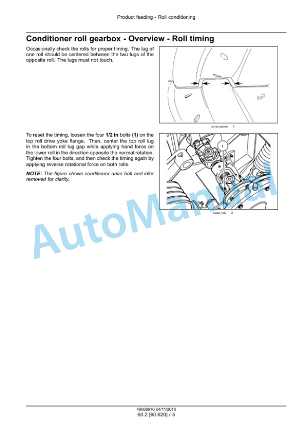 New Holland H7230, H7330 Discbine Mower Conditioner Service Manual 48068916-5