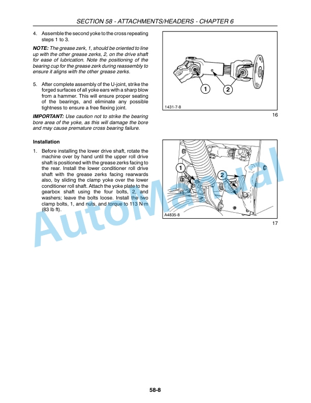 New Holland H7450, H7550 Service Manual 84207368-5